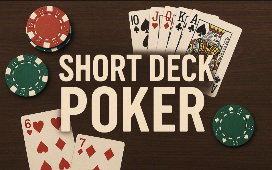 Short Deck poker table with reduced deck cards in play